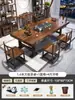 Nova Mesa de Chá Grande Estilo Chinês e Combinação de Cadeiras Mesa de Chá de Madeira Maciça para Escritório Mesa de Chá de Tronco Conjunto de Mesa de Chá Kung Fu Tudo em Um