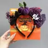 Diadema de Halloween, Diadema Luminosa de Cuernos de Calabaza, Accesorios Divertidos para Fotos, Accesorios para el Cabello, Decoraciones para Vestidos Festivos