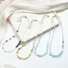 Novo colar de pérola e aço inoxidável mais vendido da Jingdong Jewelry, colar de água-marinha e cristal branco da fábrica de origem