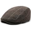 Boina de lana para hombre de primavera, otoño e invierno estilo coreano a cuadros gorra con visera sombrero de moda retro británico para mujer