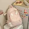 Mochila Escolar Versátil de Cor Sólida para Mulheres, Estilo Coreano, Mini Mochila para Meninas Adolescentes, Alto Valor Estético, Mochila de Viagem Simples e Casual