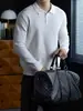 ¡Cálido, lujoso y minimalista! Suéter de punto acanalado, suave y elástico, versátil y casual, perfecto para otoño e invierno, suéter para hombre con cuello