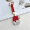 Pingente de Chaveiro de Natal com Pedras de Strass de Argila Transfronteiriço com Strass, Rena, Árvore de Natal, Bengala do Papai Noel, Chaveiro de Bolsa