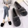 Colección nueva de invierno 2026: Pantuflas de exterior para mujer, de suela plana, forradas de polar, cálidas y de suela gruesa, de algodón