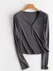 Camisa de oxigênio com sensação de pele para mulheres no outono e inverno