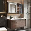 Fábrica directa de gabinetes de baño Yida Zhejiang color nogal oscuro gabinete para lavabo de baño al por mayor
