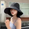 Sombrero de Sol de Verano para Mujer, Sombrero de Protección Solar de Parte Superior Abierta con Ala Grande, Protección para el Cuello, Sombrero de Sol Elegante y Versátil que Hace que la Cara Parezca Más Pequeña, Sombrero de Pescador