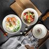 Tazón de Ramen Japonés Tazón Grande para Fideos Tazón Creativo con Forma de Sombrero de Bambú Tazón de Trompeta Tazón para Fideos Tazón para Comer Fideos Instantáneos Vajilla de Cerámica Tazón para Sopa