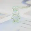 Accesorios para joyería DIY acrílico tridimensional transparente perforado agujero recto conejo oso cuentas sueltas materiales hechos a mano
