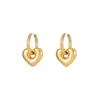Pendientes de amor chapados en oro, fríos, frescos, con viento, aretes, joyería para orejas, tendencia de comercio exterior para mujer, pendientes huecos con forma de corazón, venta al por mayor