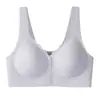 Sutiã Estilo Colete para Mães de Tamanho Grande para Mulheres de Meia-Idade e Idosas Roupa Íntima com Botão Frontal Sutiã com Botão Frontal Jacquard