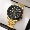 Nuevo Reloj de Moda para Hombre de Tres Ojos con Calendario, Tendencia de Venta Caliente, Correa de Cuero, Venta al por Mayor y Dropshipping del Fabricante, Esfera Grande