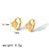 Pendientes de diseño retro francés de moda combinables, pendientes geométricos de acero inoxidable chapado en oro de 18 quilates con circonita, pendientes de alta calidad para mujer
