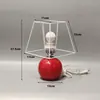 Kit de Materiales DIY para Set de Lámpara de Mesa Tejida Hecha a Mano, Lámpara de Madera Maciza, Marco de Hierro Metálico, Accesorios para Base de Lámpara de Mesa de Cuadrícula de Abuela