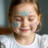 Adesivos faciais de strass estilo europeu e americano, adesivos faciais florais degradê personalizados, decoração DIY de papel strass para festas e apresentações de palco