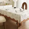Toalha de Mesa Retangular Estilo Francês Retrô, Lavável, Impermeável, à Prova de Óleo, Resistente ao Calor, Luxo Leve, Toque de Alta Qualidade, Capa Protetora de Mesa