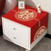 Funda para mesita de noche de dormitorio de boda Mantel festivo rojo Funda antipolvo Tela a prueba de polvo Funda antipolvo para habitación de boda china