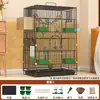 Villa para Pájaros Jaula para Pájaros Doméstica Jaula Elevada para Periquitos de Interior Jaula para Loros Jaula de Cría Jaula Plegable Grande para Pájaros Pequeños