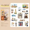 Pacote de adesivos para diário de pet Yiniao, série "Volta ao Mundo em um Dia", adesivos de decoração para diário com paisagens de viagem, 15 peças, 6 designs