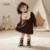 Suéter de Inverno Outono para Meninas Pulôver Bebê Colete Vestido Moda Infantil Tricô Colete Estilo Coreano Bebê Sem Manga Tendência