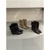 Primer Encuentro Jifa Botines Cortos de Punta Francesa Hebilla de Cuero Botas de Pantalón para Mujer 2026 Otoño/Invierno Nuevos Botas Martin de Tacón Grueso Holiday West