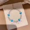 Pulseira Geométricas Quadradas de Zircônia Doce de Dopamina Design de Nicho de Luxo Leve Pulseira Versátil Toque de Alto Padrão Joia de Mão Feminina