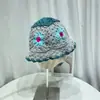 Sombrero de Pescador de Algodón Tejido a Crochet con Patrón de Margaritas al Mismo Estilo que Tsai Yiling, Sombrero de Cubo Colorido Dulce para Vacaciones en la Playa para Mujeres, Moderno
