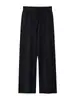 Pantalones de Punto de Lana Fina de Pierna Ancha con Cordón de Cintura Alta Nuevos de Otoño para Mujer, Pantalones Casuales Delgados, Pantalones Rectos Sueltos