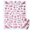 Pegatinas Transfronterizas para Uñas Calientes Navidad Rojo Dorado Papá Noel Copo de Nieve Gorro de Navidad Pegatinas Adhesivas para Uñas