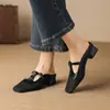 Nuevos Estilos de Pantuflas de Tacón Alto para Mujer con Suelas Blandas de Goma, Diseño Hueco, Zapatos de Talla Grande, Tacón Cuadrado de Altura Media, Sandalias de Verano Cerradas para Mujer