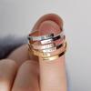 Europa y Estados Unidos artículo más vendido anillo liso sencillo liso anillo abierto de plata de ley anillo de dedo ajustable personalidad de mujer letras DIY