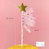 Canudo Decorativo para Bolo de Aniversário Rede Vento Vermelho Canudo Estrela Canudo Estrela Renda de Malha Estrela de Cinco Pontas Canudo de Bolo