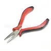 Alicate banhado a níquel para extensões de cabelo em estoque para a indústria de cabeleireiro, alicate de três furos em aço inoxidável, cabeça plana para ferramentas de extensão de cabelo