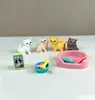 Miniatura Animal de Estimação Balanço ao Ar Livre Escorregador Casa de Bonecas Gato e Cachorro Villa Interativa Acessórios de Casa Brinquedo Direto do Fabricante