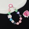 Pulsera de Oso Conejo Colorida Funda de Teléfono Cadena de Cuentas Hecha a Mano Llavero Accesorios para Coche Bolso de Niña Arte con Cuentas DIY