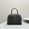 Estilo *The*Row* Transfronterizo *Bolsa de Bowling de la India Bolso de Mano de Cuero Genuino Bolsa Tipo Boston Almohada de Gran Capacidad