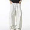 Jeans Retro Americanos Blancos de Cintura Alta Pierna Banana para Hombres y Mujeres Diseño High Street Sueltos Favorecedores Caída Ancha Pierna Ancha Pantalones Largos