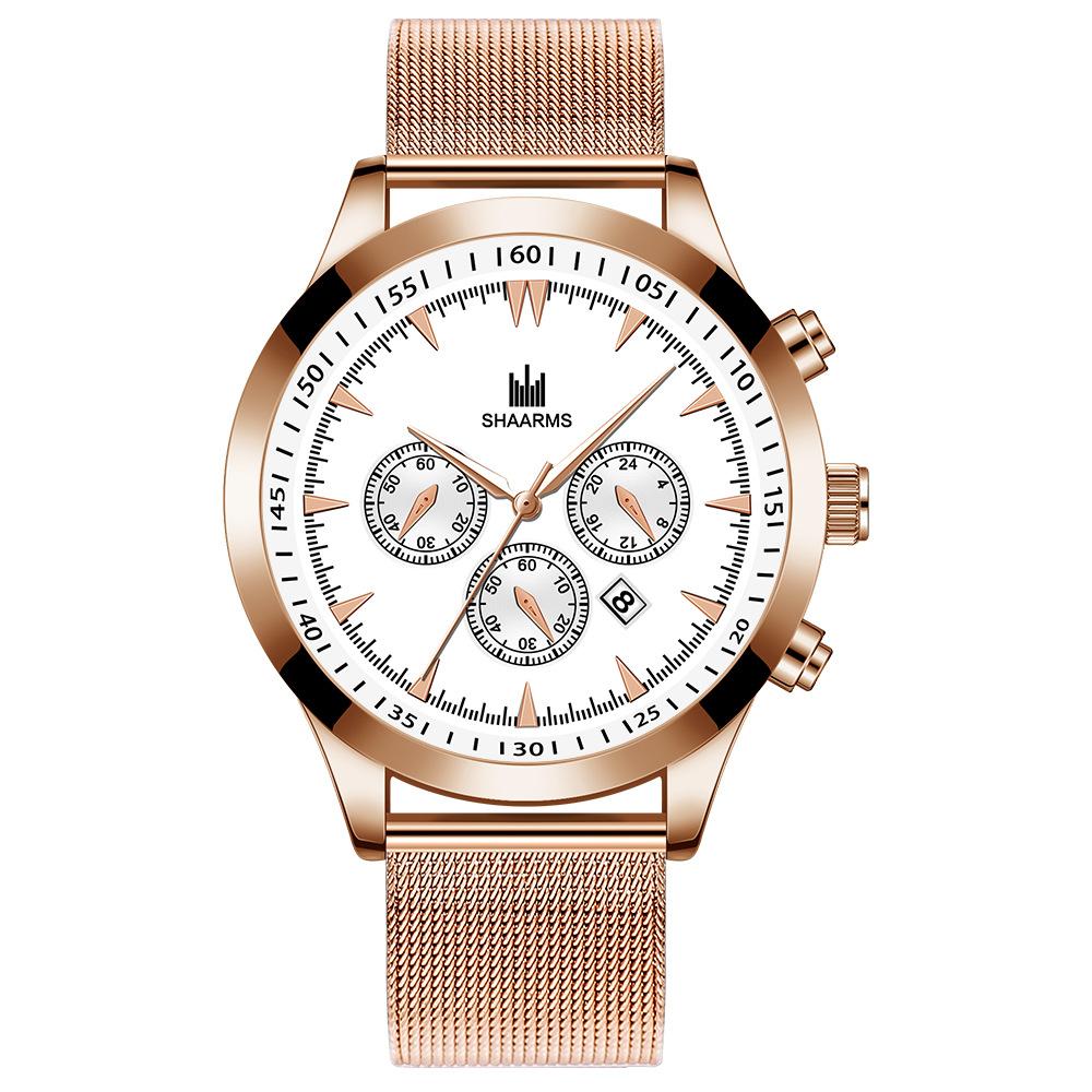 玫瑰金网带玫金壳白面玫金针