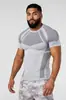 Youngla Camiseta Deportiva de Verano Estilo Americano Nueva para Hombre Ajustada Pantalón Jogger Fitness Running Entrenamiento Secado Rápido Manga Corta