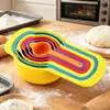 Colher de medida arco-íris Balança de cozinha bolo 6 peças de colher de medida Ferramenta DIY para assar colher de medida para assar copo medidor atacado