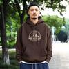 Suéter Quente Espesso Camuflado Estilo Yu Wenle com Forro de Lã Estilo Outono e Inverno Moda de Hong Kong Pulôver Solto Azul Marinho
