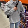 Suéter Masculino MYQ com Gola Alta e Zíper Meio, Estilo Coreano para Primavera e Outono, Soltinho, Moderno, Versátil, Jaqueta de Algodão de Manga Longa