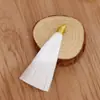 Adorno de borla con hilo dorado de 8 cm, material de poliéster, accesorios para prendas de vestir, accesorios de borla colgante hechos a mano para DIY, compra al por mayor para mejor precio