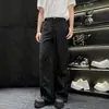 Calça Social Flare Preta para Homens, Novo Estilo de Nicho com Lantejoulas Estreladas e Design de Tinta Salpicada, Calça Longa Casual Versátil de Alta Qualidade