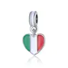 Explosiones Transfronterizas Colgante Bandera Panjia Pulsera Collar Colgante Casero DIY en Forma de Corazón Bandera Nacional Copa del Mundo