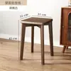 Taburete de Madera Maciza con Asiento Blando Silla Simple Moderna para Mesa de Comedor en Casa Sala de Estar Banco Pequeño Apilable Mesa de Té Simple Metabo