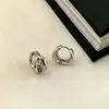Pendientes de Café Dorados Huecos en Forma de C de Doble Capa Exquisitos Pequeños de Nicho de Lujo Retro para Mujer Accesorios de Pendientes Versátiles Simples para el Día a Día