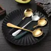 Direto da fábrica 1010 aço inoxidável pequena colher redonda espessada coreana criativa doméstica arroz raiz de lótus amido fungo orelha de madeira colher