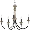 Candelabro de Madera Estilo Country Americano Creativo y Sencillo, Iluminación Retro Francesa para Sala de Estar, Comedor, Dormitorio, Vestidor y Tienda de Ropa