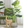 Estilo Ins Escandinavo Planta Artificial Planta Verde Biônica Enfeites Decorativos Monstera Falsa Sala de Estar Interior Árvore em Vaso de Chão